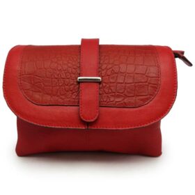 کیف دوشی زنانه چرم قرمز